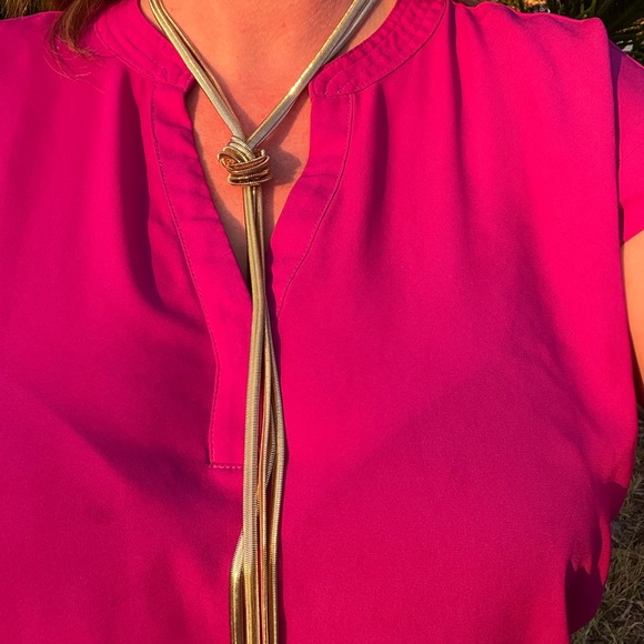 Gold Tone Knot Pendant Chain Necklaces by I-N-C - Picture 2 of 6